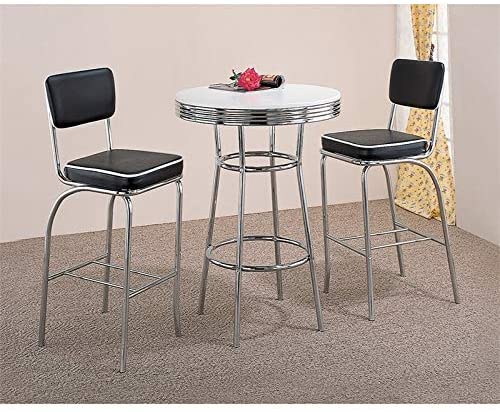 30" Round Pub Table in White and Chrome