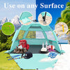 KO-ON XXL Beach Tent Sun Shelter Pop Up , Easy Setup Beach Shade for 4 Person with UPF 50+ Protection, Extra Shade on One Side, Extended Floor & 3 Ventilation Windows (Purist Blue), DRug320-B2-S1