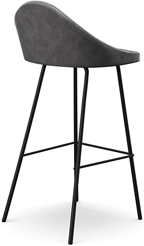 Bar Stool, Set of 2, Vintage Smoke Leatherette