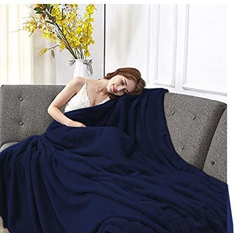 50x60 Throw Blankets, Fleece Throw Blanket for Livingroom, Couch, Chair, Bed (Navy Blue)