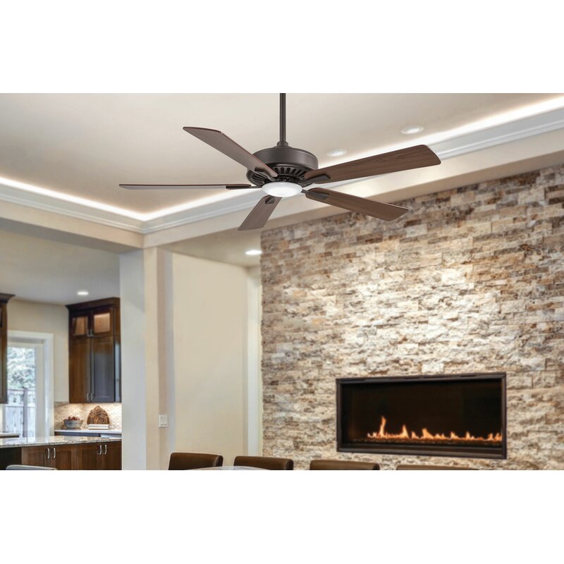 52" Contractor 5 - Blade LED Propeller Ceiling Fan with Remote Control and Light Kit Included K7986