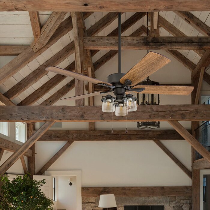52" Sheyla 5 Blade Ceiling Fan (Light Kit Included) #LX114