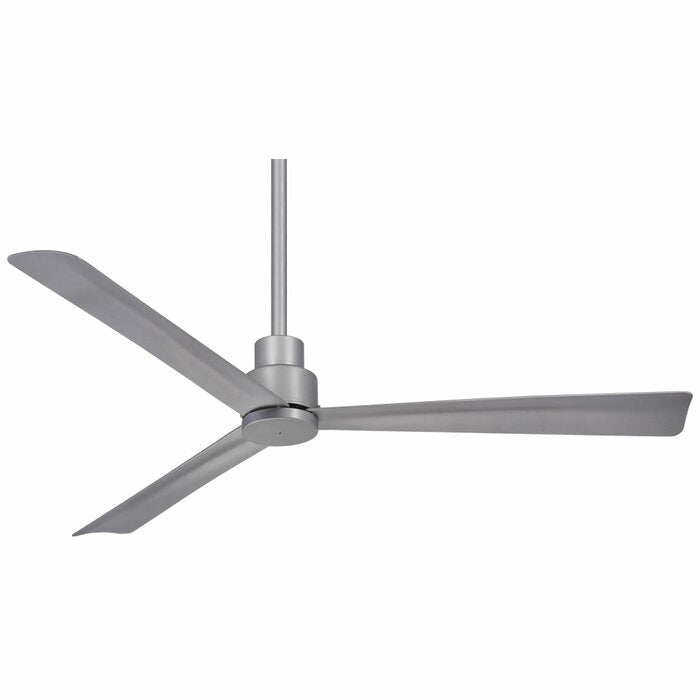 52" Simple 3 Blade Outdoor Ceiling Fan, Silver *AS IS* (#K2690)