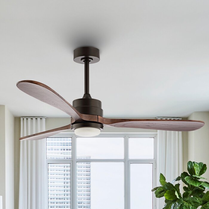 52'' Gatto 3 Blade LED Propeller Ceiling Fan with Remote Control and Light Kit Included