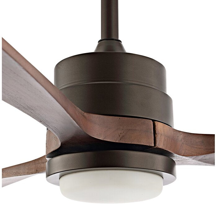 52'' Gatto 3 Blade LED Propeller Ceiling Fan with Remote Control and Light Kit Included