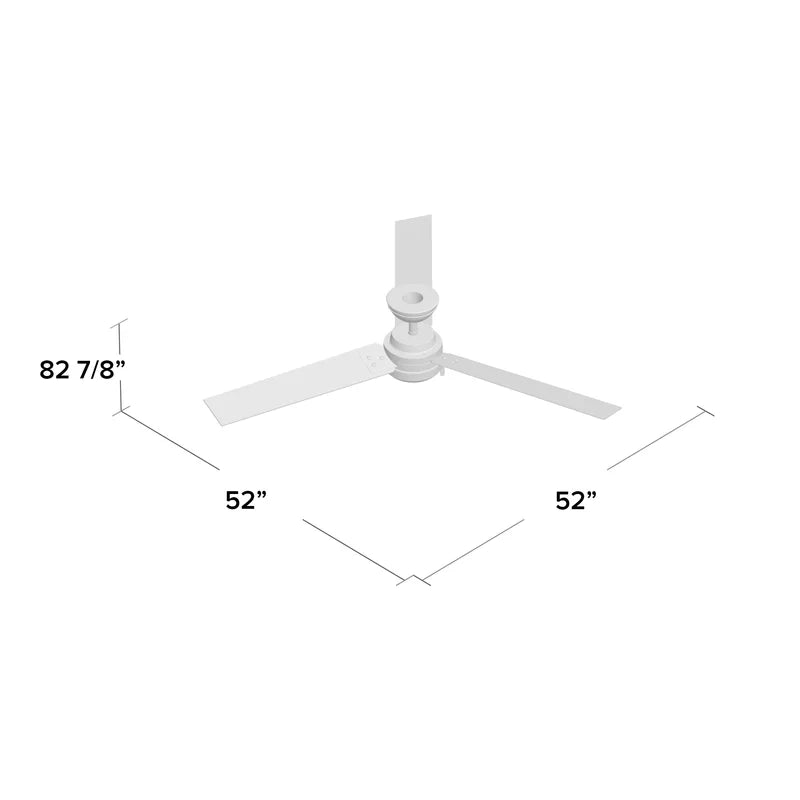 52'' Cassius 3 - Blade Standard Ceiling Fan with Pull Chain