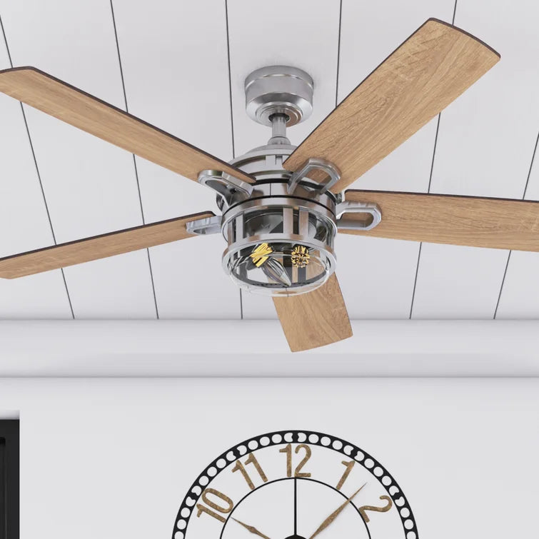 52'' Clivesden 5 - Blade Standard Ceiling Fan with Remote Control and Light Kit Included
