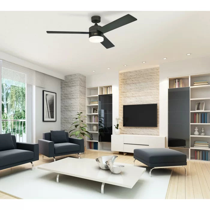 52'' Franchek 3 - Blade LED Propeller Ceiling Fan with Remote Control and Light Kit Included