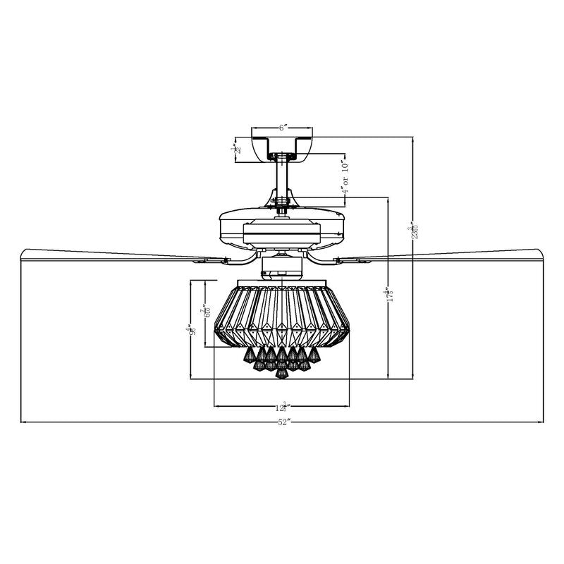 52'' Micah 5 - Blade Ceiling Fan KB1242-A4-B1-P2