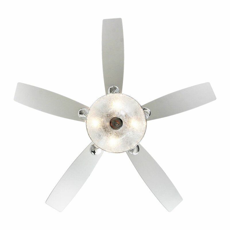 52'' Rupert 5 - Blade Crystal Ceiling Fan with Remote Control and Light Kit Included K8530