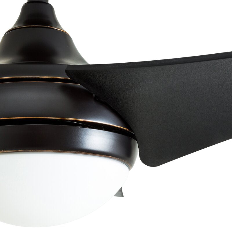 52'' Schall 3 - Blade Propeller Ceiling Fan with Remote Control and Light Kit Included CYB498