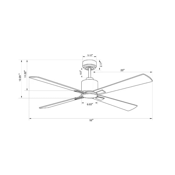 52'' Sheilds 4 - Blade Standard Ceiling Fan with Remote Control