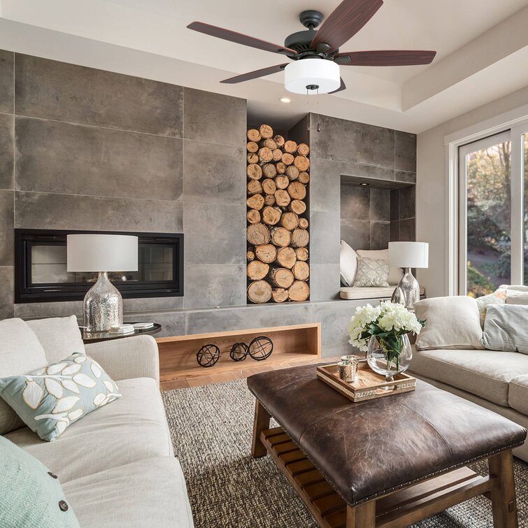 52'' Sybilla 5 - Blade Standard Ceiling Fan with Light Kit Included, MG340