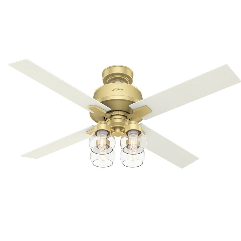 52'' Vivien 4 - Blade Standard Ceiling Fan with Remote Control and Light Kit Included KB411