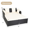 52'' Wide Outdoor Wicker Patio Daybed with Cushions MG650
