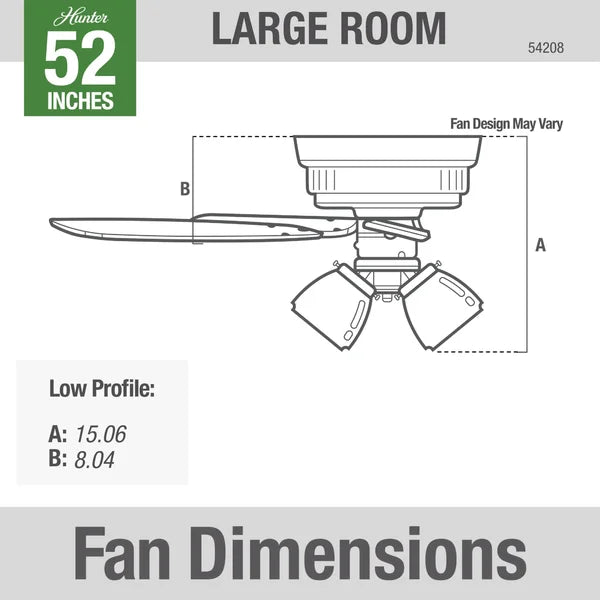 52" Crestfield 5 - Blade Flush Mount Ceiling Fan with Pull Chain and Light Kit Included