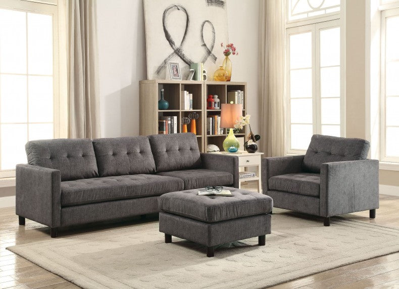 Ceasar Gray Fabric Sectional Sofa pc304