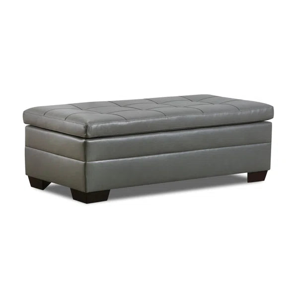 53'' Wide Leather Match Rectangle Cocktail Ottoman