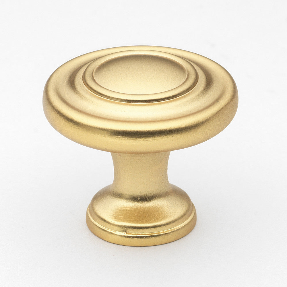 1-1/4 Inch Classic Round Ring Cabinet Knob, Brass Gold, (Set of 2)