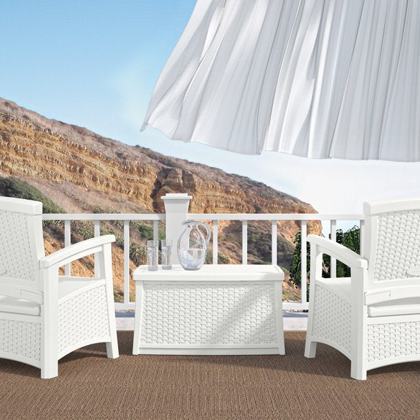 Suncast ELEMENTS Coffee Table with Storage - White