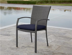 Cosco Lakewood Ranch 6 piece Steel and Wicker Patio Dining Chairs Gray/Blue
