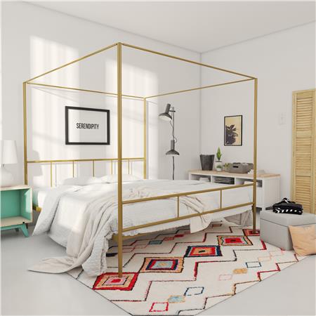 Marion Canopy Bed, Gold - King (#2077)