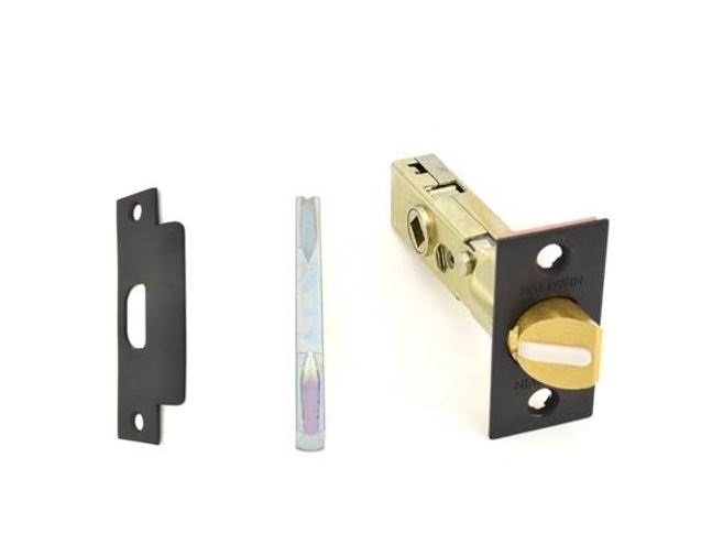 Baldwin Knob-Strength Passage Latch 2-3/8 BS 1-1/8 in. Faceplate ASA Strike Satin Black - 5512.190.ASA (Set of 4) B117-KS462