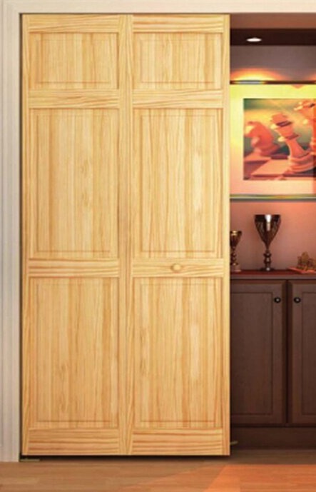 Paneled Wood Unfinished Bi-Fold Door LX4390