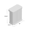 58 Liter / 15.3219 gal Stainless Steel Rectangular Kitchen Step Can Dual Compartment Recycler, Brushed Stainless Steel