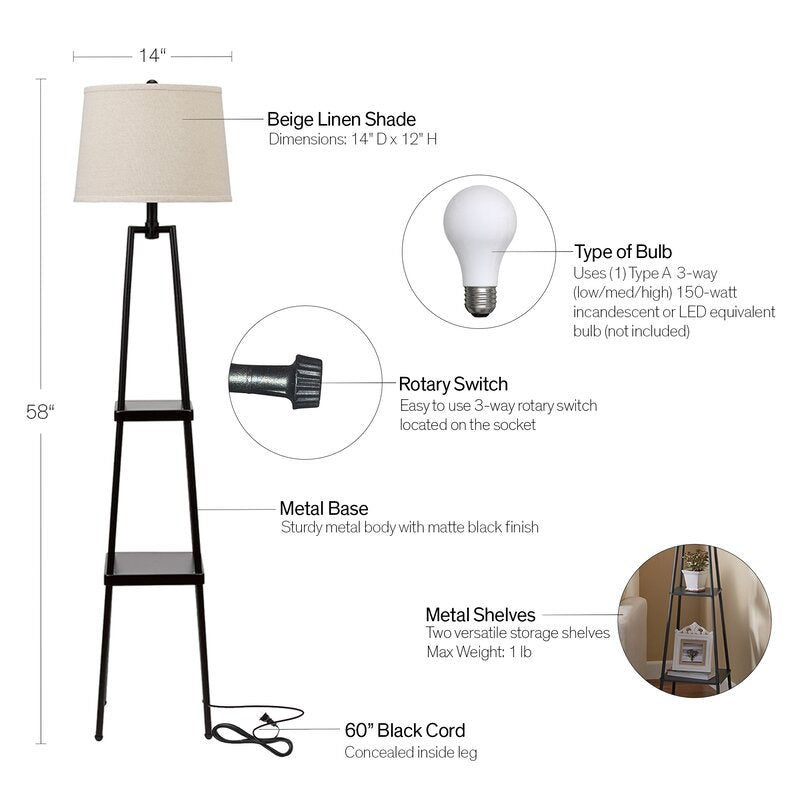 58" Tray Table Floor Lamp VB510