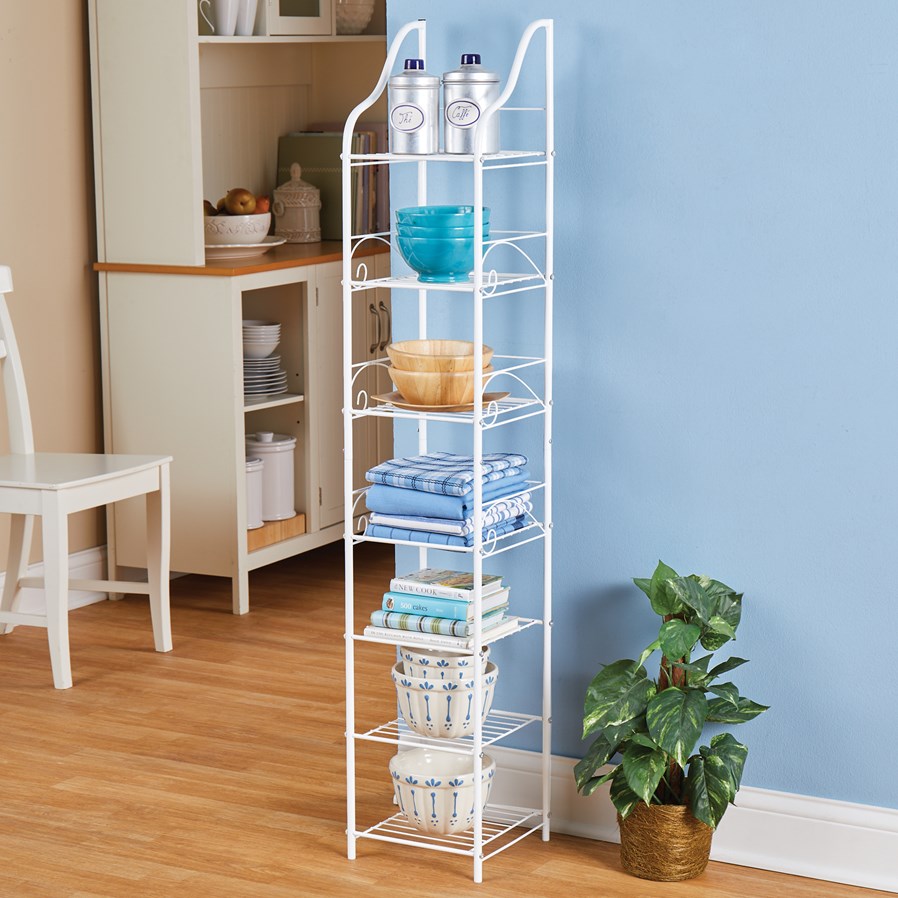 7 Tier Decorative Metal Scrollwork Design Shelf