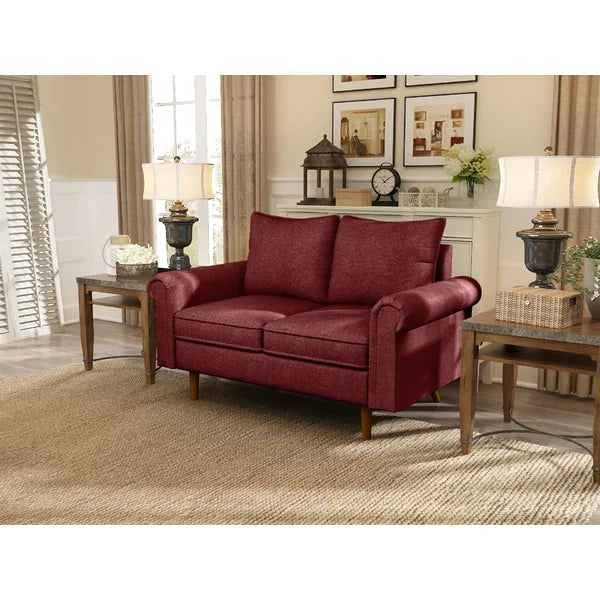 59'' Velvet Rolled Arm Loveseat