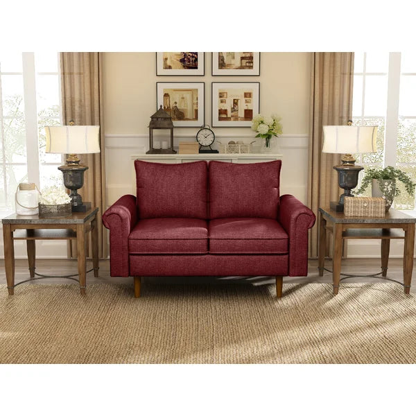 59'' Velvet Rolled Arm Loveseat