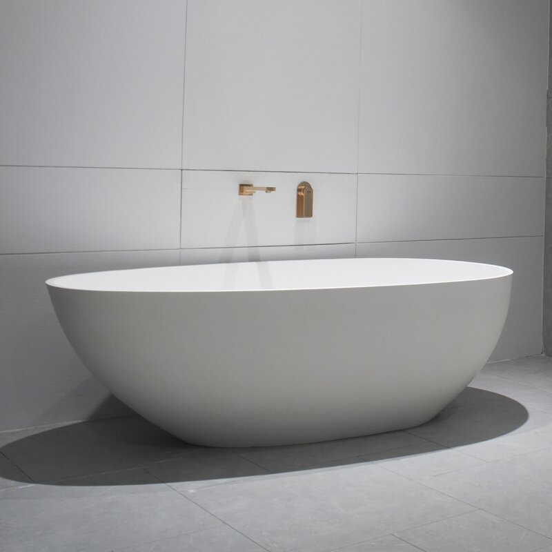 59" x 30" Freestanding Soaking Solid Surface Bathtub *AS-IS* CYB588