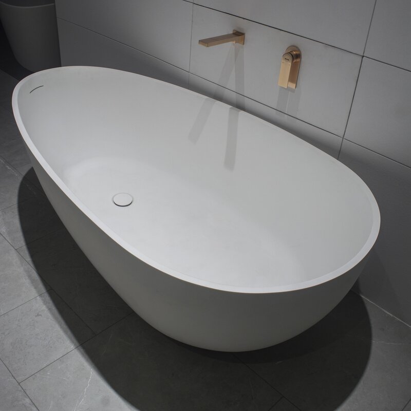 59" x 30" Freestanding Soaking Solid Surface Bathtub *AS-IS* CYB588