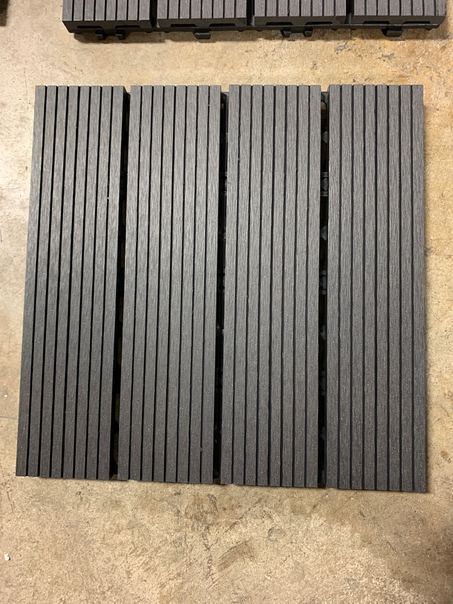 11.8" x 11.8" Composite Interlocking Deck Tile in Brown/Charcoal (Set of 6) pt1253
