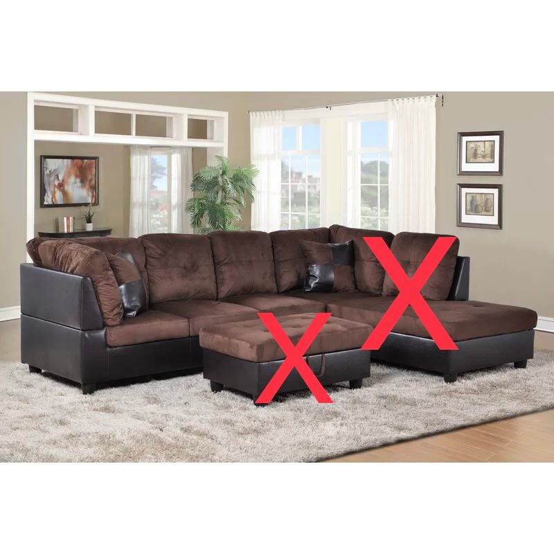 Plumlee 103.5" Wide Microfiber/Microsuede Corner Sectional Piece (As Is) SHB176