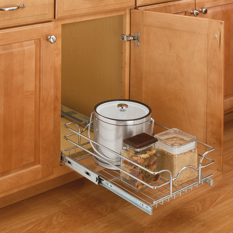 9" x 18" Single Pull-Out Basket Chrome Rev-A-Shelf EJ953