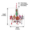 5 - Light Candle Style Classic Chandelier with Crystal Accents