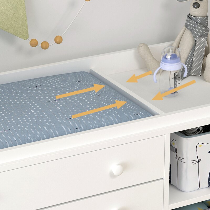 5 Drawers Wooden Changing Table Dresser