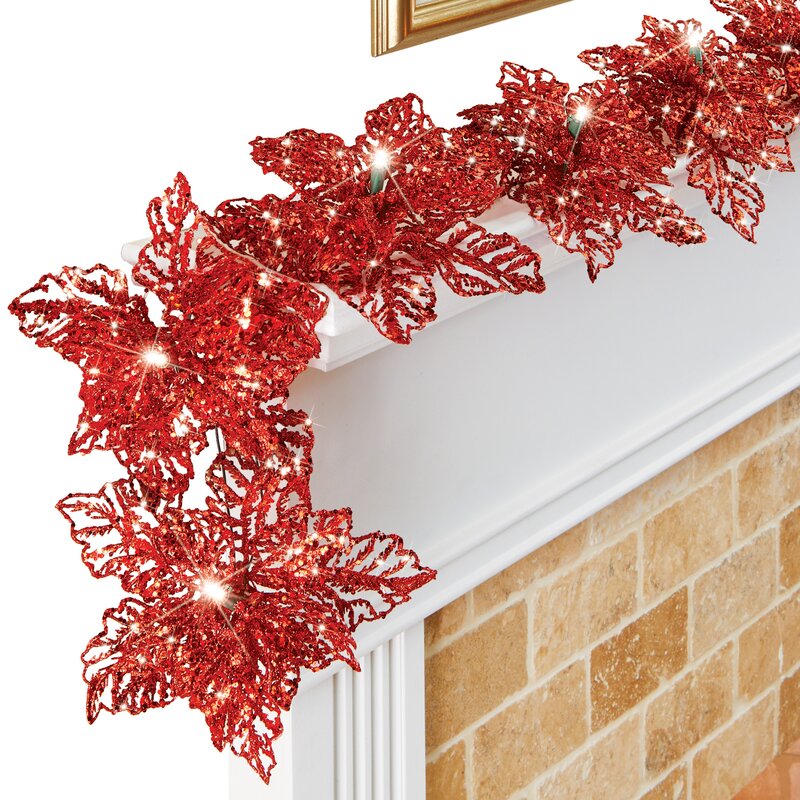 5' Glittered Garland with Warm Lights
