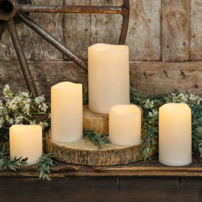 5 Piece Bisque Unscented Votive Candle Set