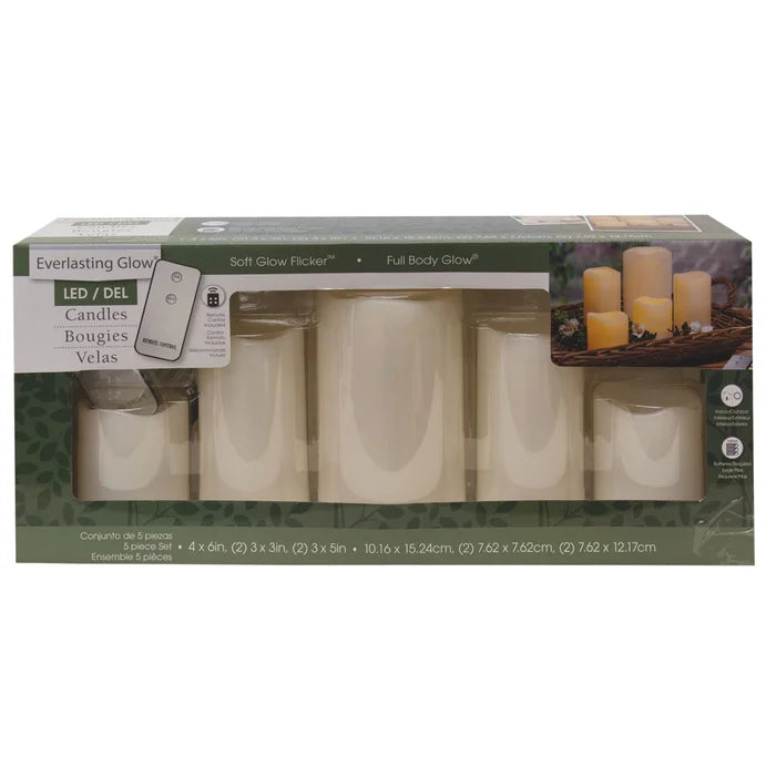 5 Piece Bisque Unscented Votive Candle Set
