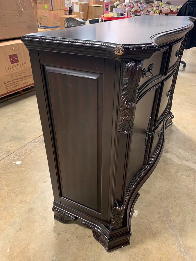 *AS-IS* Brown Abagail 60'' Wide 5 Drawer Wood Buffet Table