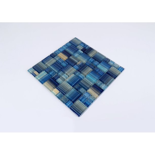 WS Tiles - Swimming Pool Coral Blue 12 in. x 12 in. Versailles Glass Mosaic Pool & Wall Tile (5 sq. ft / Case) - 3 ( Cartons)