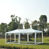 10' x 20' Outdoor Patio Tent Canopy Easy Open Gazebo with Removable Mesh Side Walls, White (#K2174)