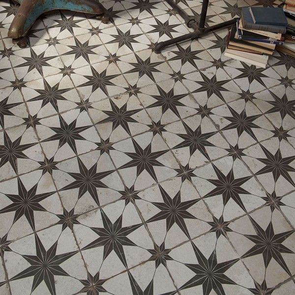 9 BOXES - Royalty 18" x 18" Ceramic Patterned Wall & Floor Tile, Beige/Black - 99.18 Square Feet **1 Additional Box (11.02 square feet) Included** (#K6397 - 10 BOXES)