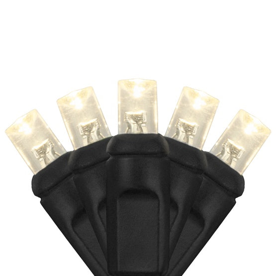 70 5mm Warm White LED Christmas Lights, 4" Spacing, Black Wire (SET OF 2) B76-KS257