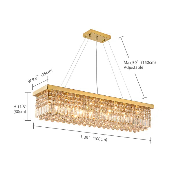 6-Light Unique/Rectangle Chandelier For Kitchen Island