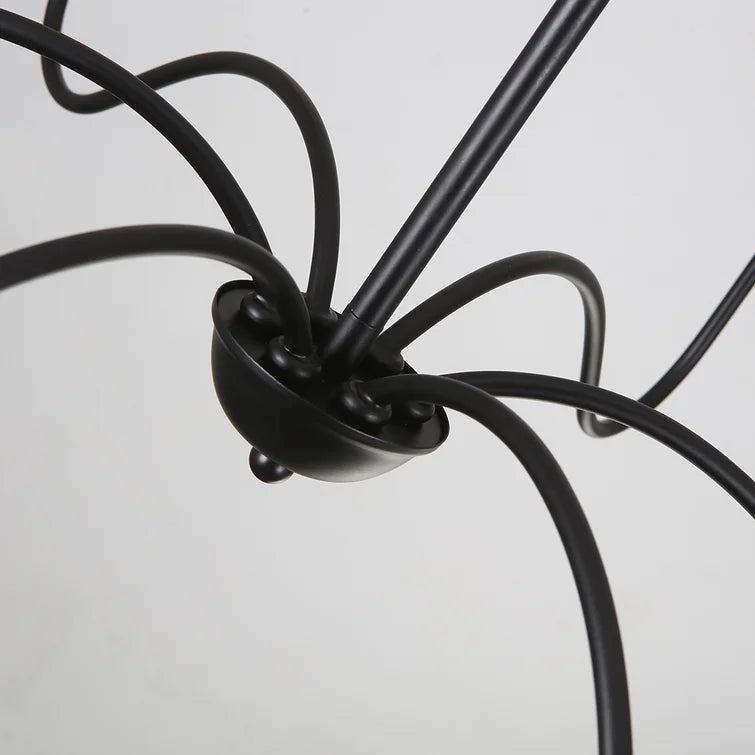 6-Light Wrought Iron Candle Chandelier